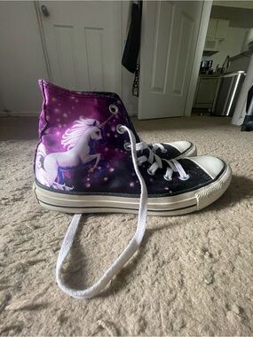 Black & Purple Unicorn Converse High-Top Sneakers
